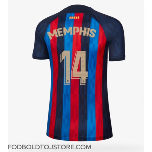 Barcelona Memphis Depay #14 Hjemmebanetrøje Dame 2022-23 Kortærmet